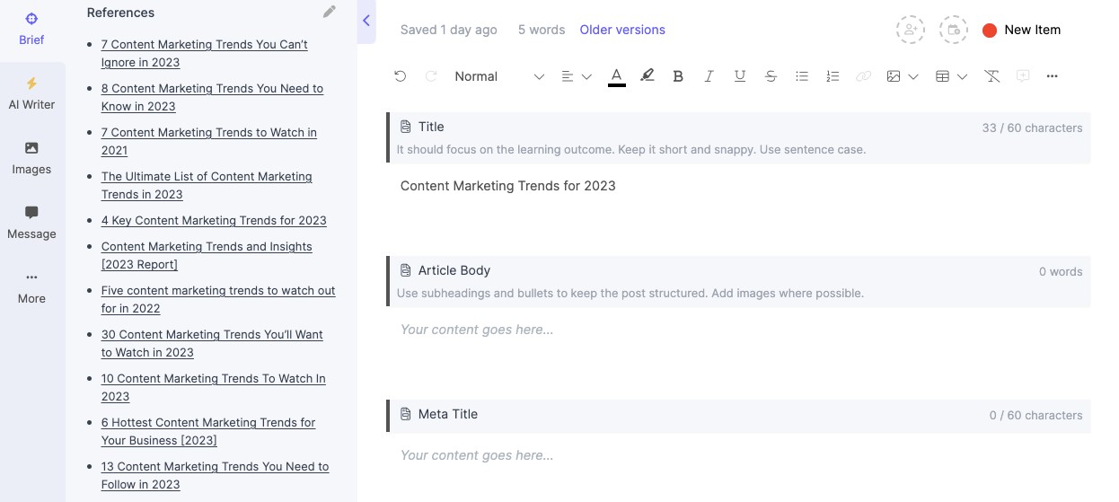 Research reference materials for a topic using AI tools