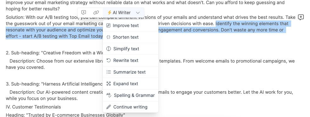 Narrato’s AI Writer Widget