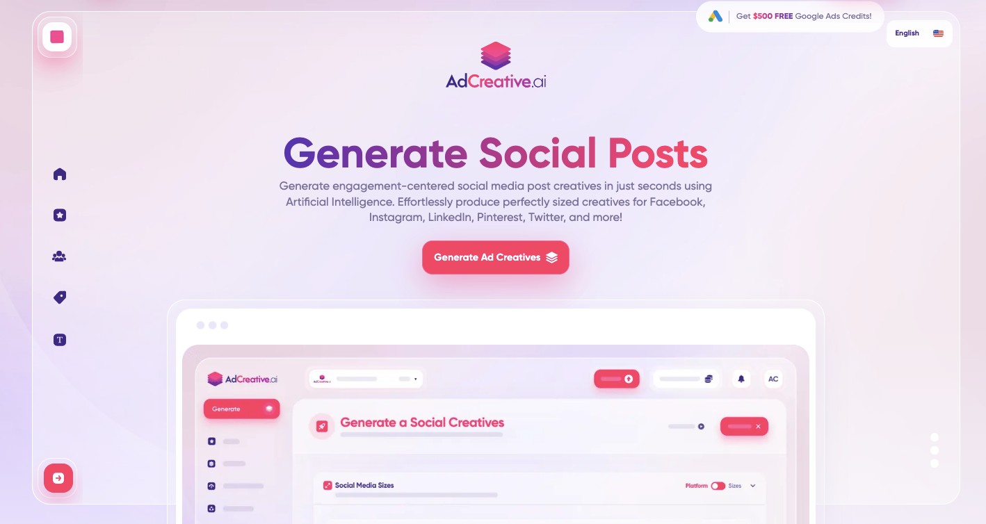 Social media post generator on AdCreative