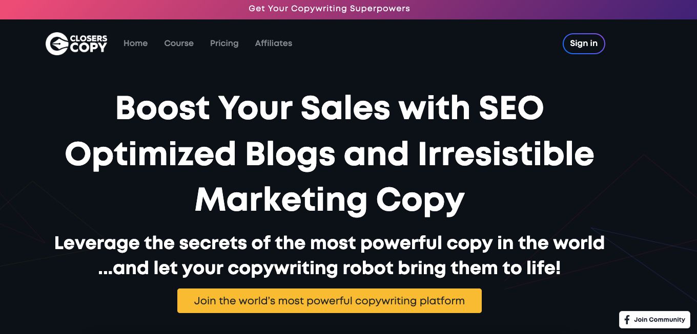 AI copywriter tools - Closers Copy
