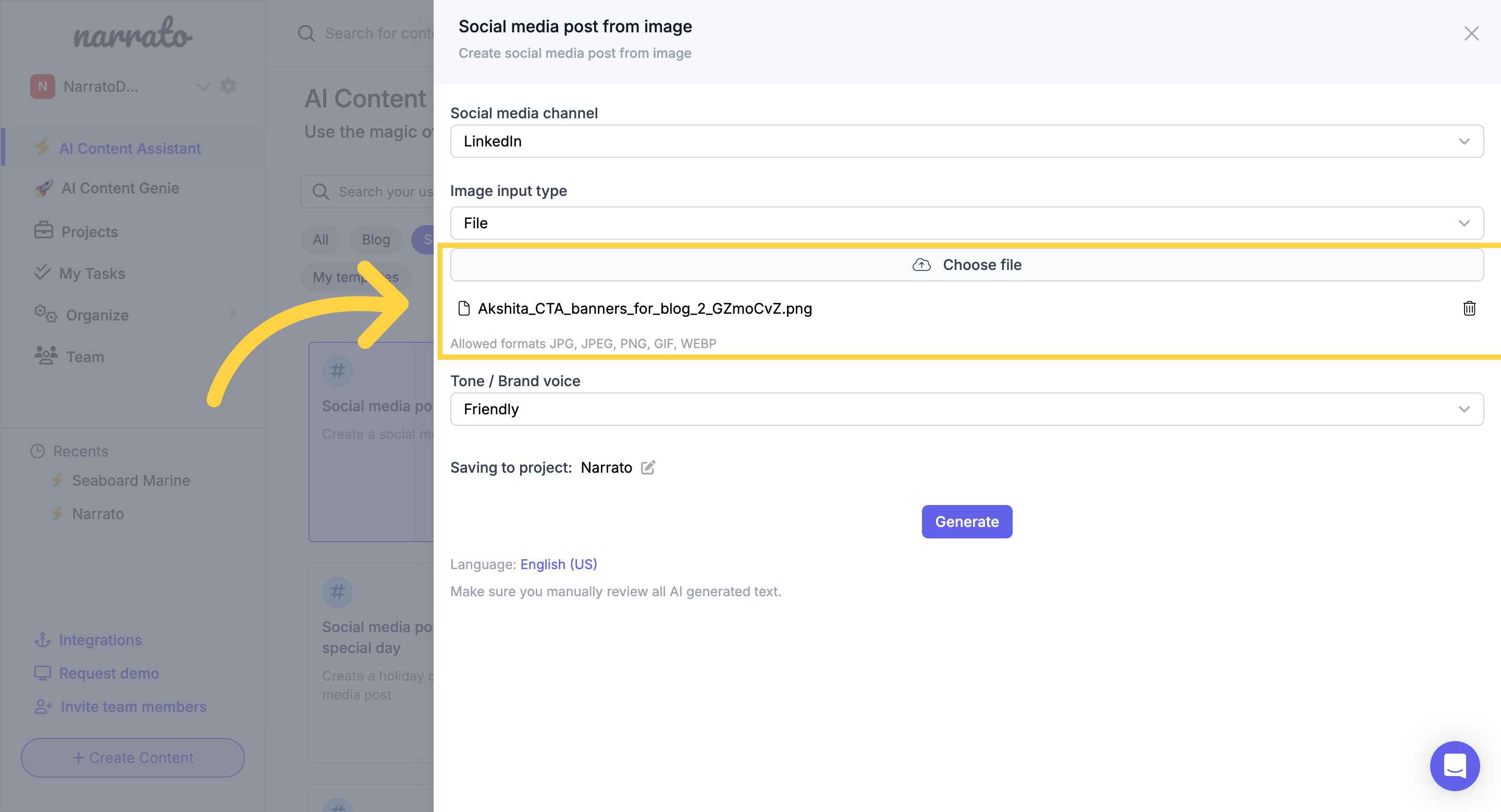 Adding the image to the tool