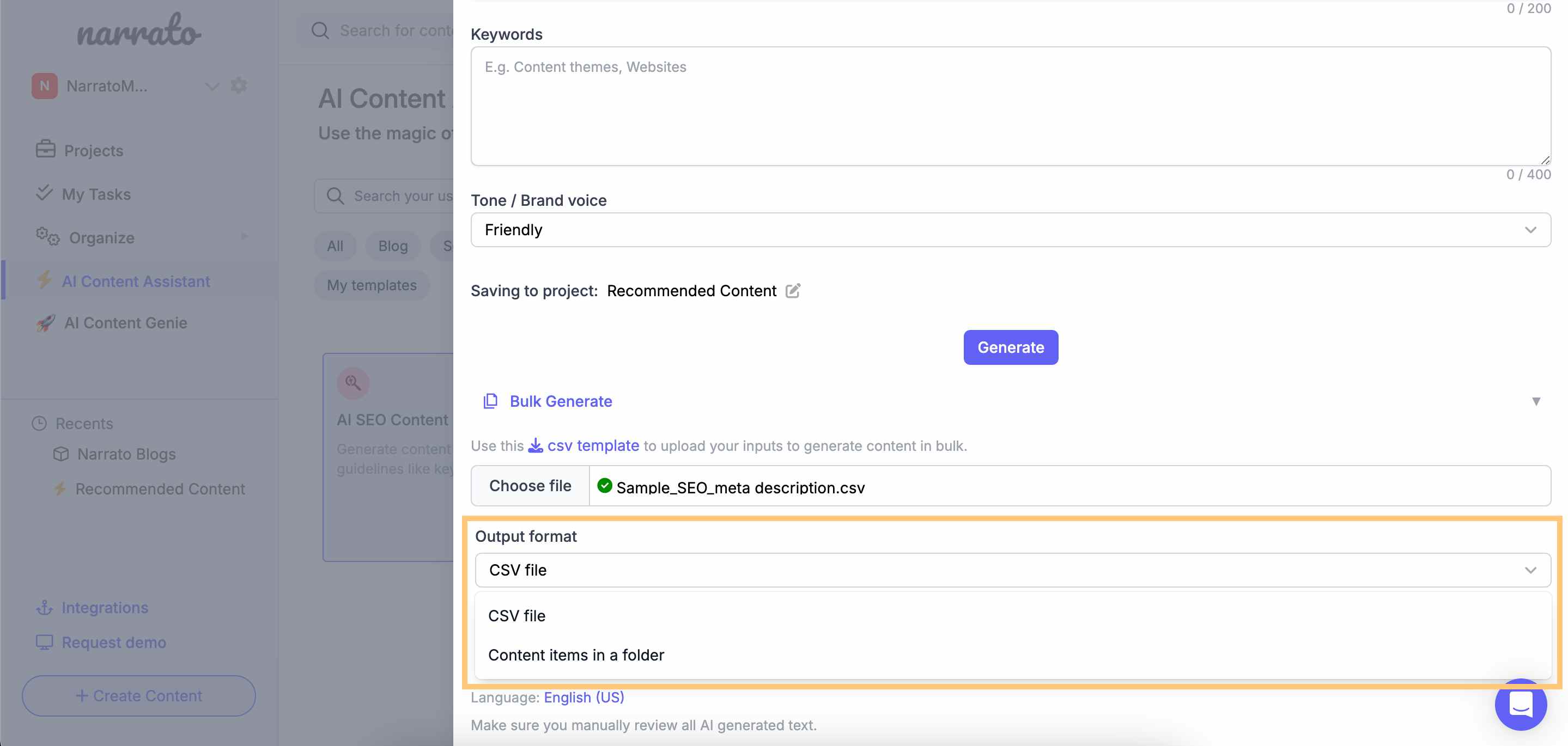 Choosing the output format for the SEO meta description and title