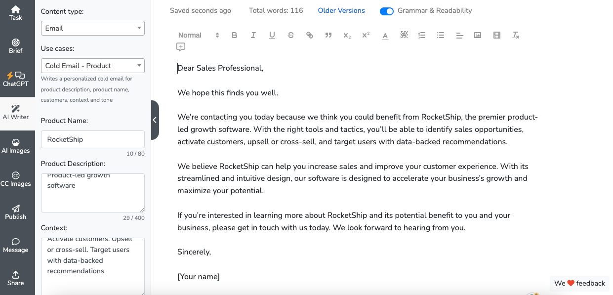 AI content writer - Cold Email 