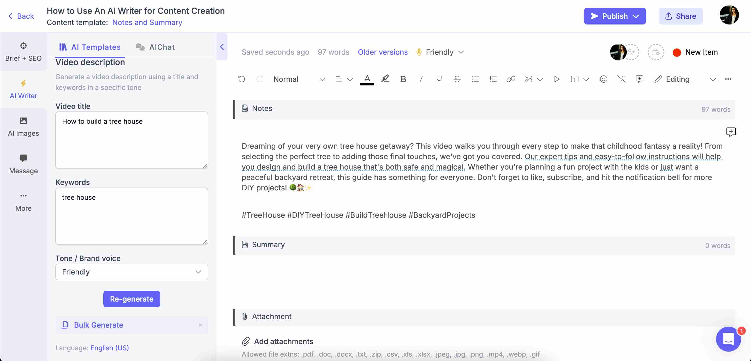 AI-generated video description