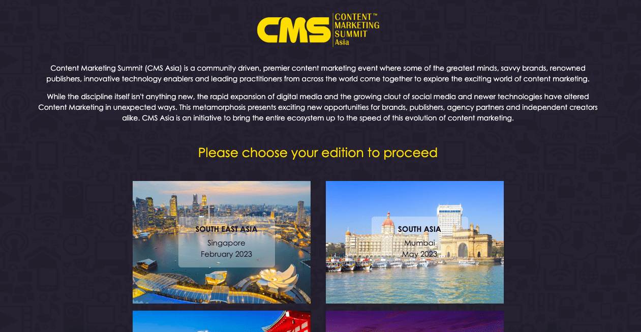 content marketing conferences: CMS
