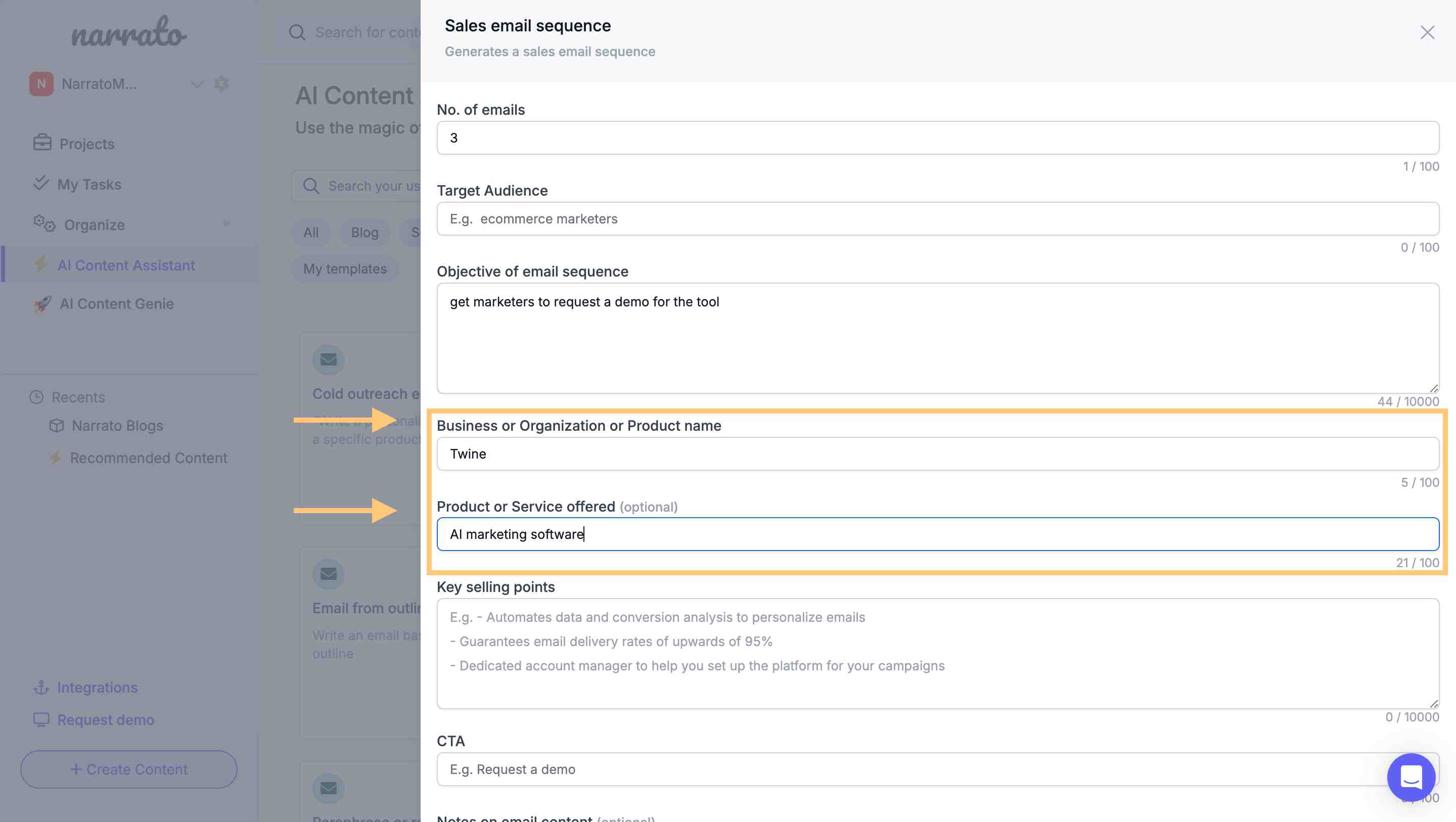 Adding product and business details
