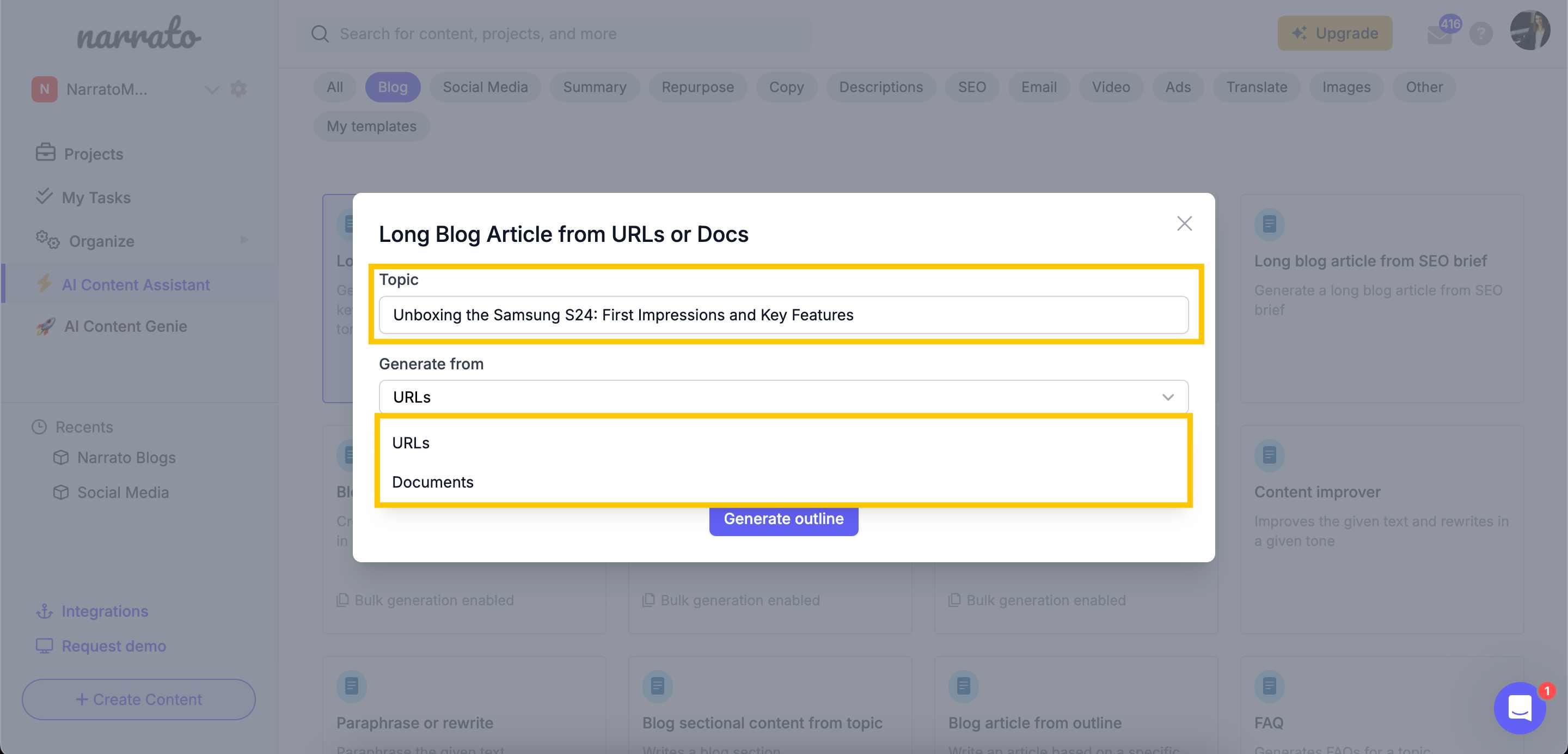 Adding your product review title to the AI writer