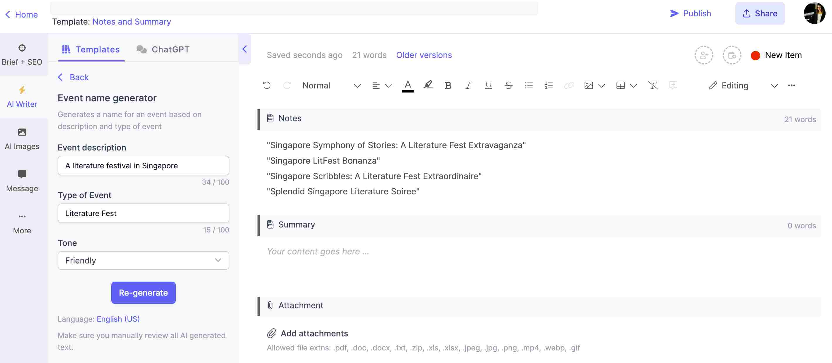 AI Event Name Generator