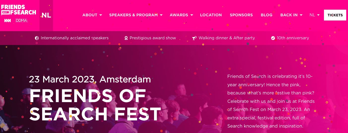 content marketing conferences: Friends of Search Fest