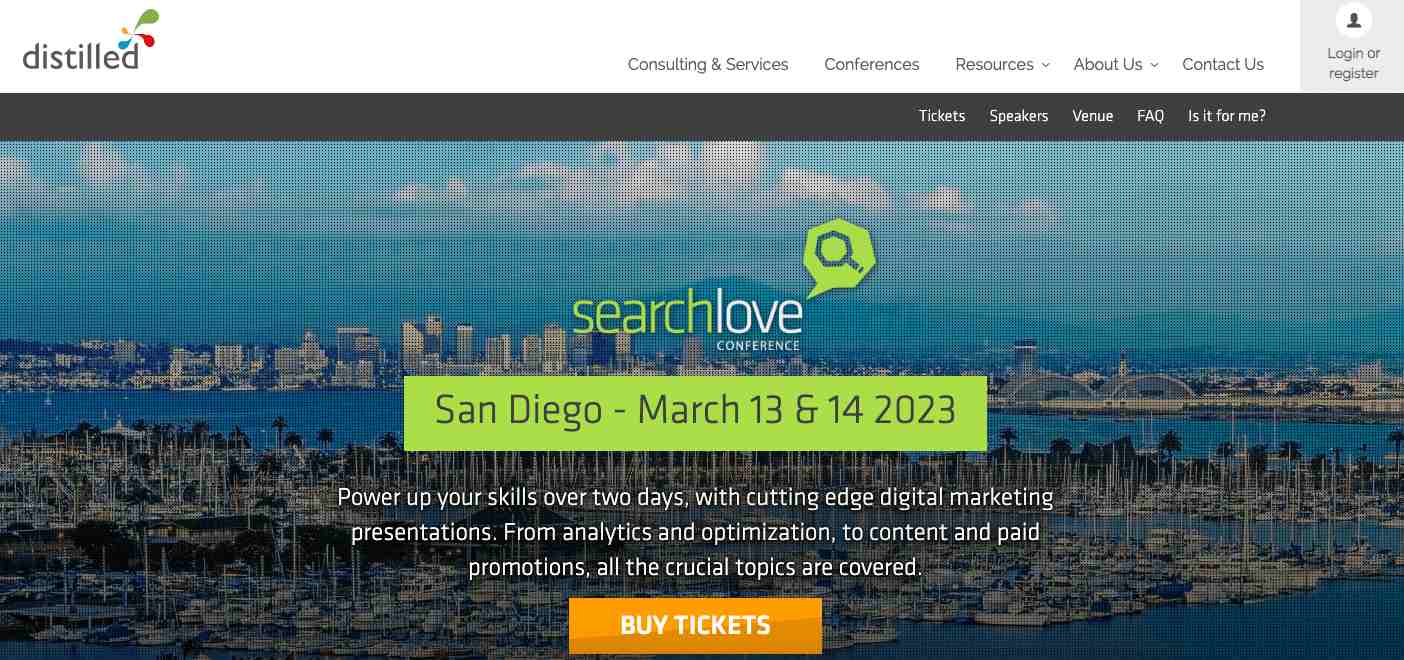 content marketing conferences: SearchLove Conference