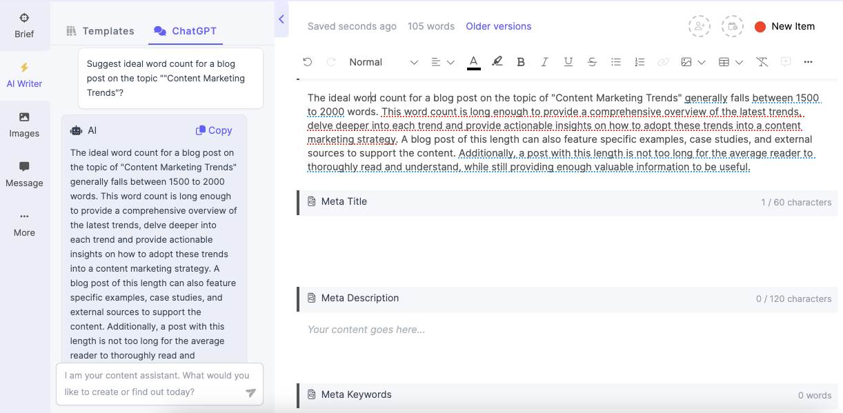 Find out the target word count using ChatGPT