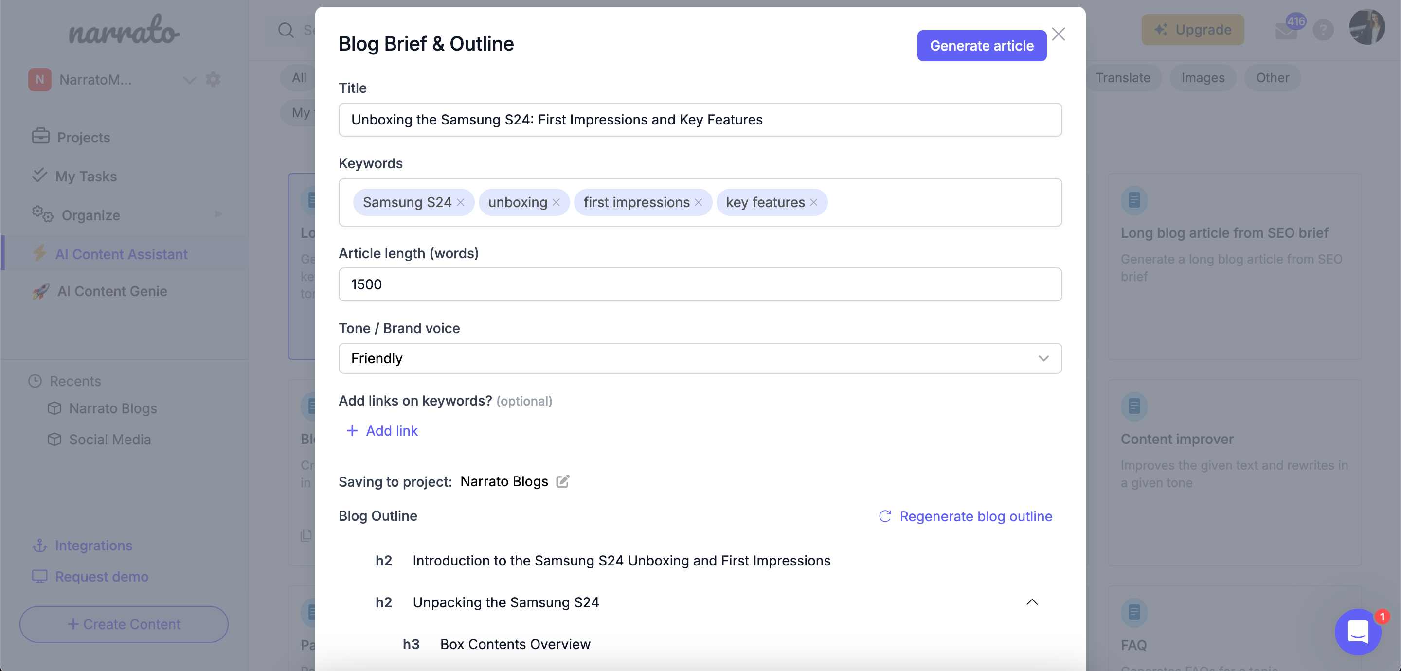 Product review article brief and outline