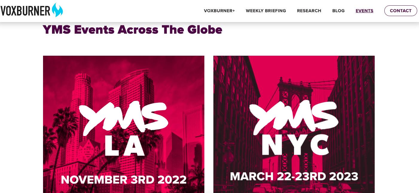 content marketing conferences: YMS