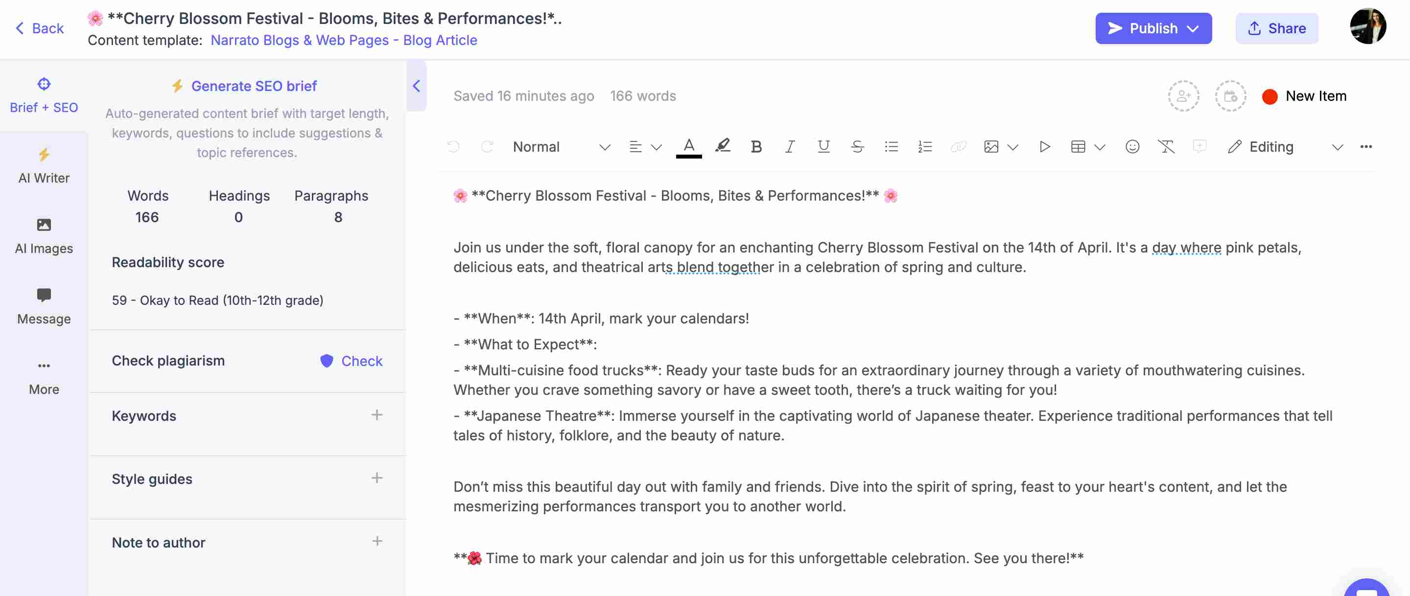 AI-generated event description