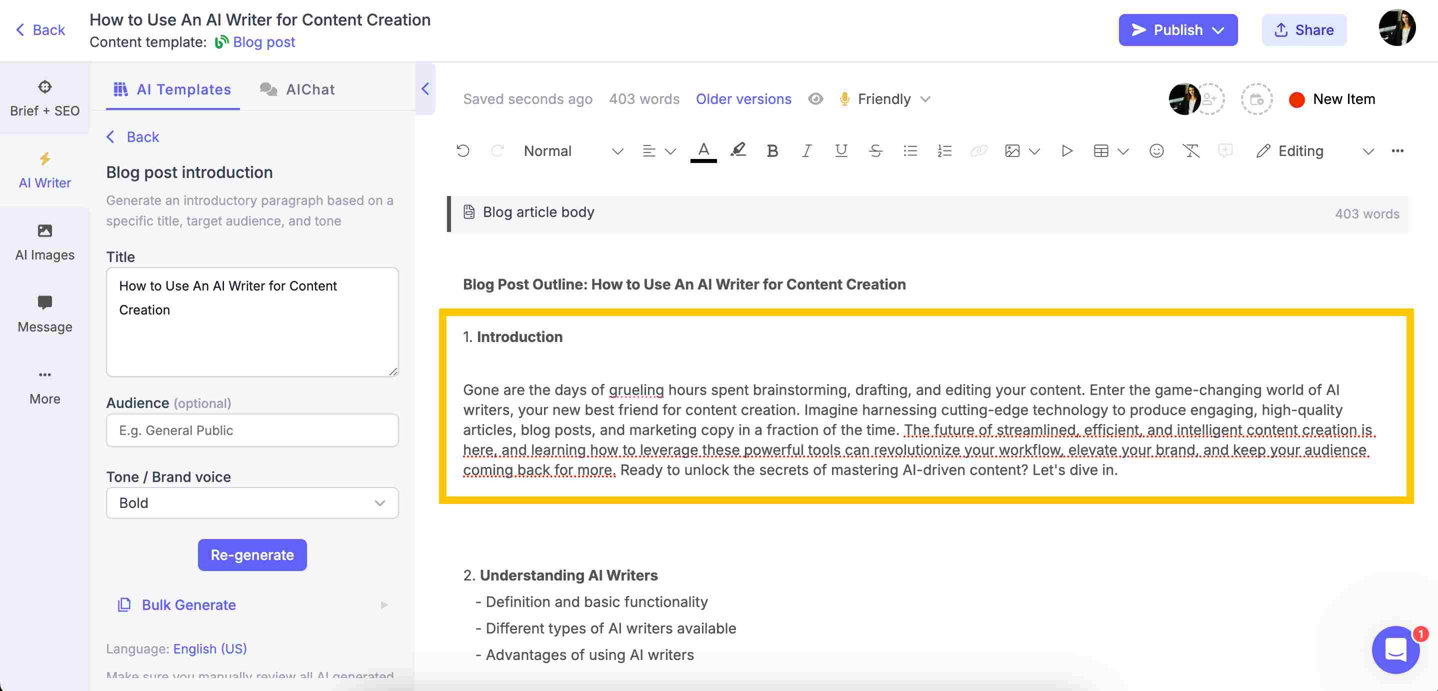 AI-generated blog intro