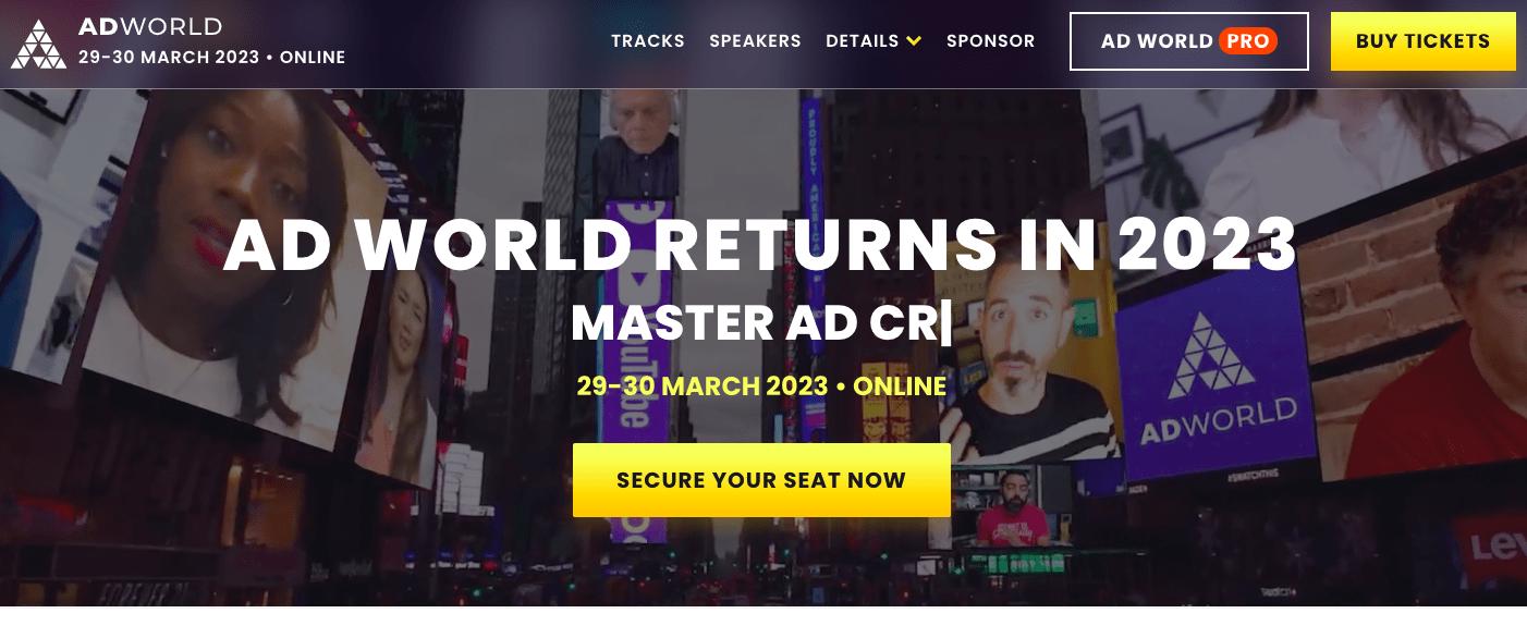 content marketing conferences: AdWorld 2023