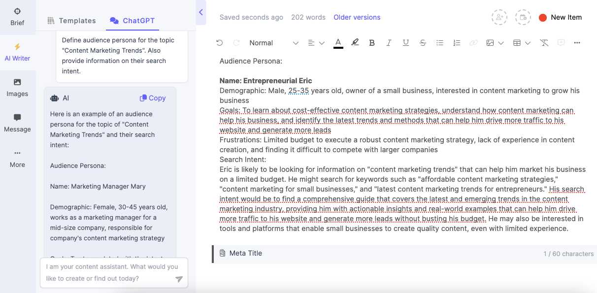Create audience personas using ChatGPT