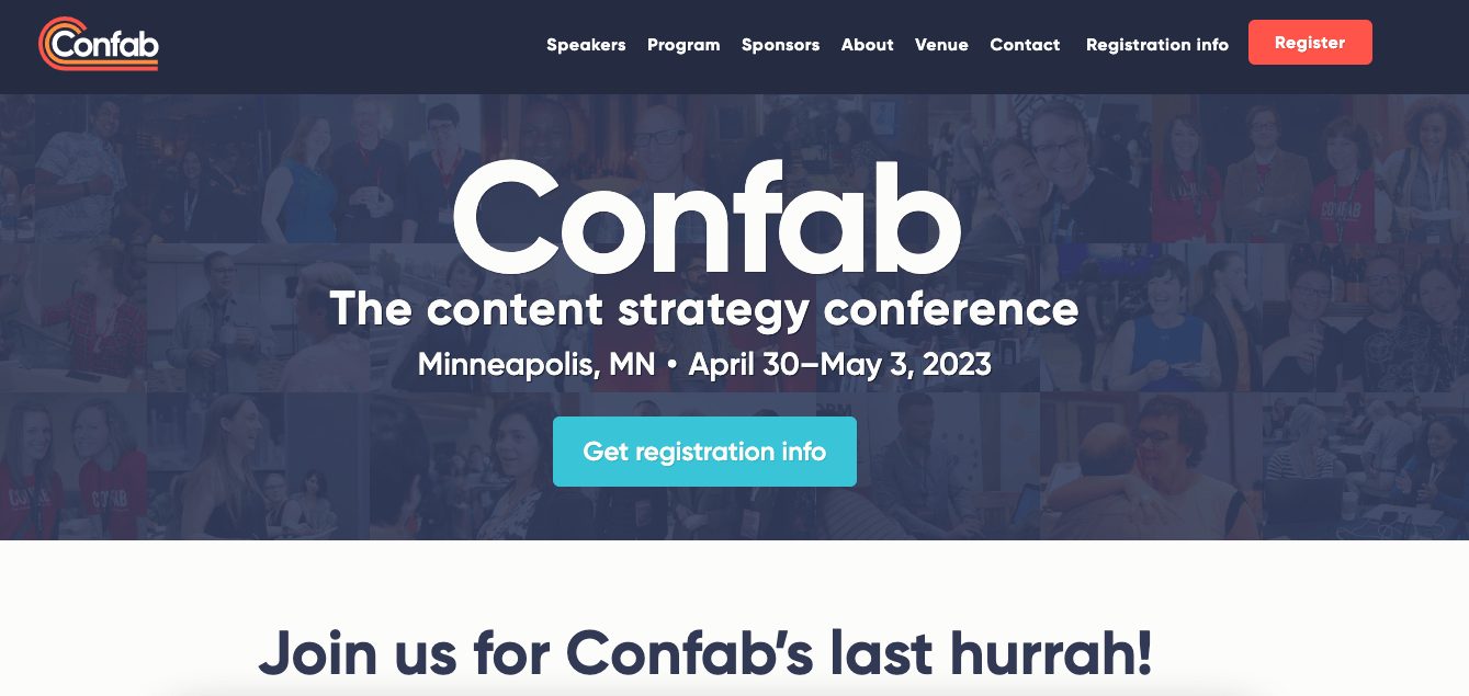 content marketing conferences: Confab 2023