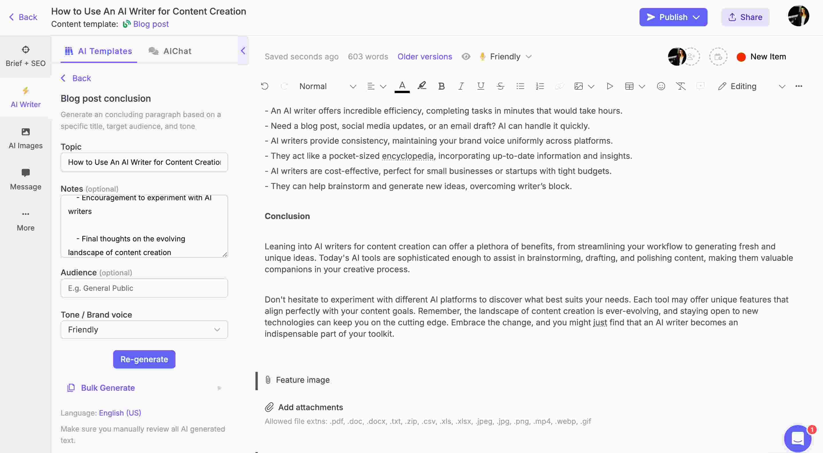 AI-generated blog conclusion