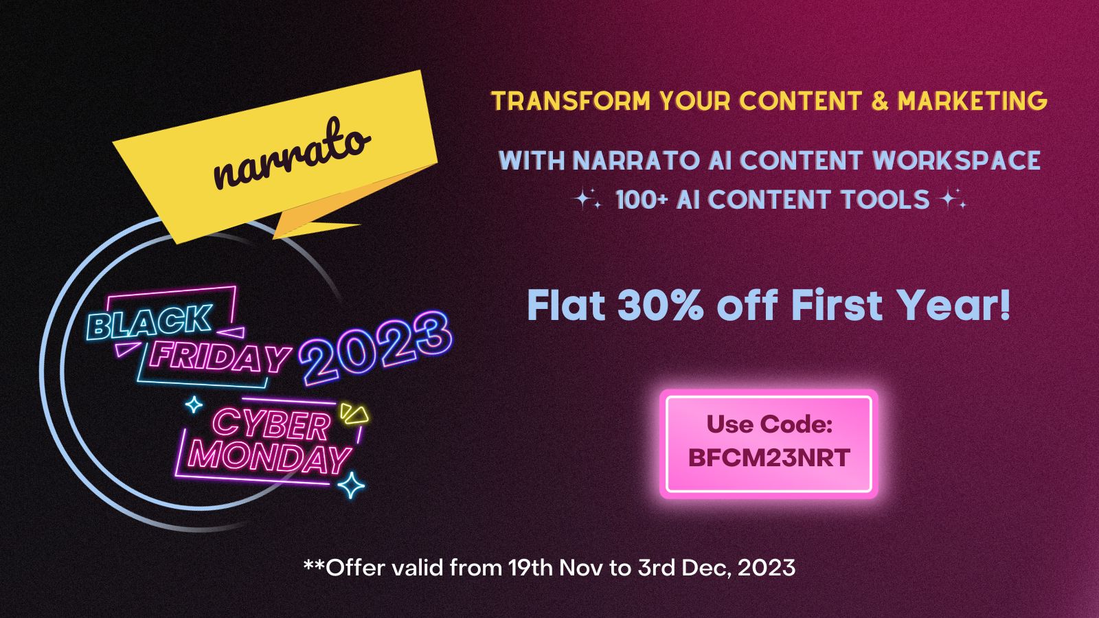 Narrato Black Friday Deal 2023