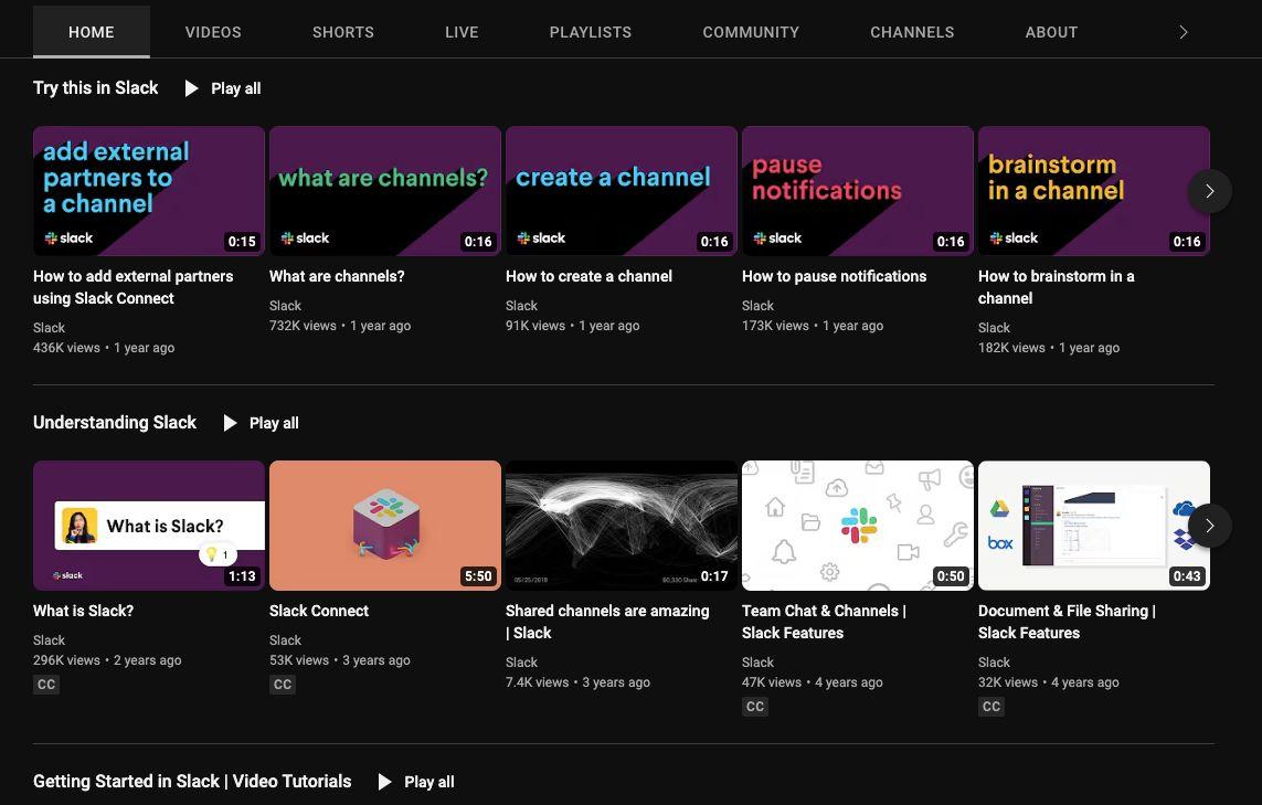 Slack on YouTube