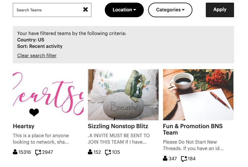 Etsy Teams