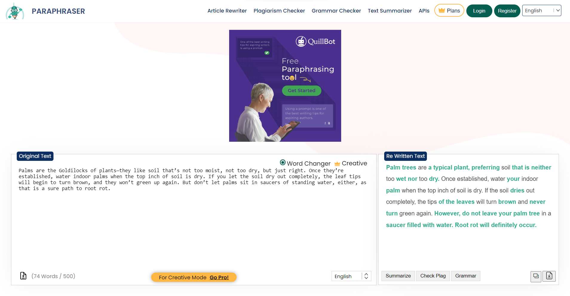 Word AI alternatives - Paraphraser