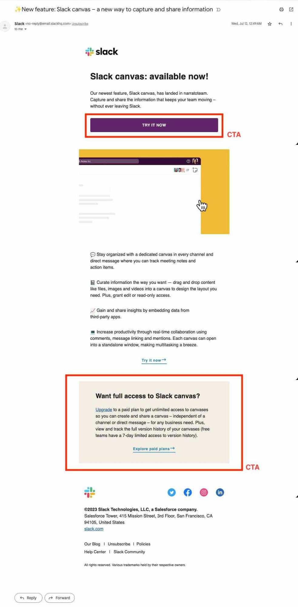 Newsletter from Slack