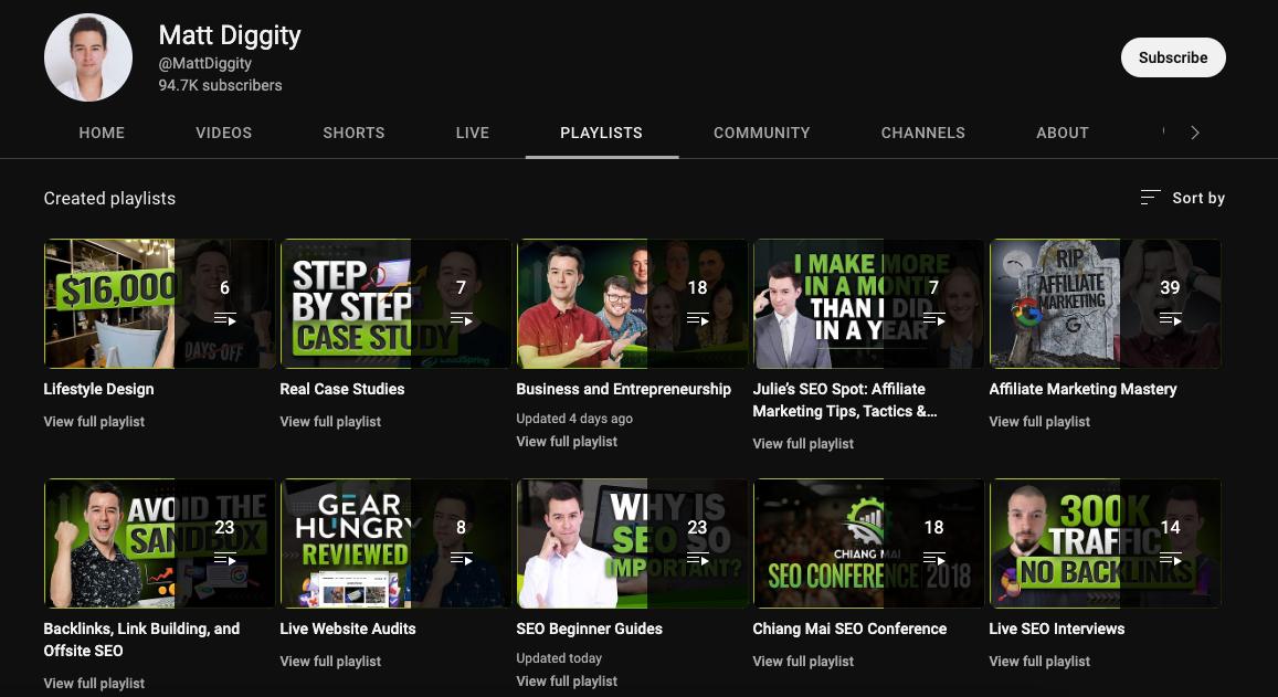 YouTube Affiliate Marketing: Playlist