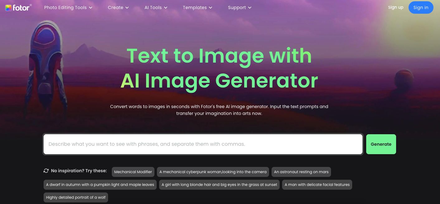 Best AI Image Generators:Fotor