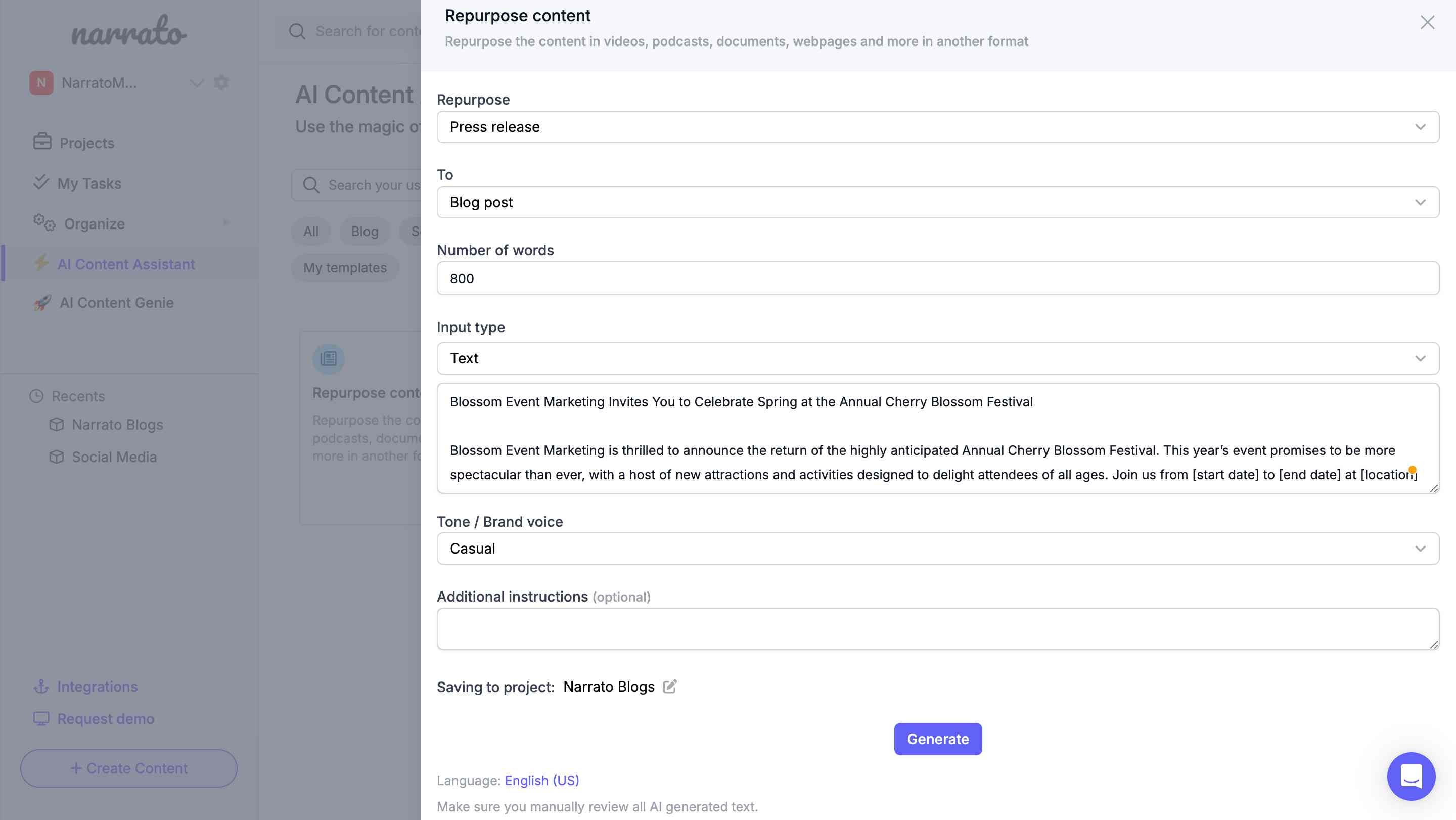 AI content repurposing tool