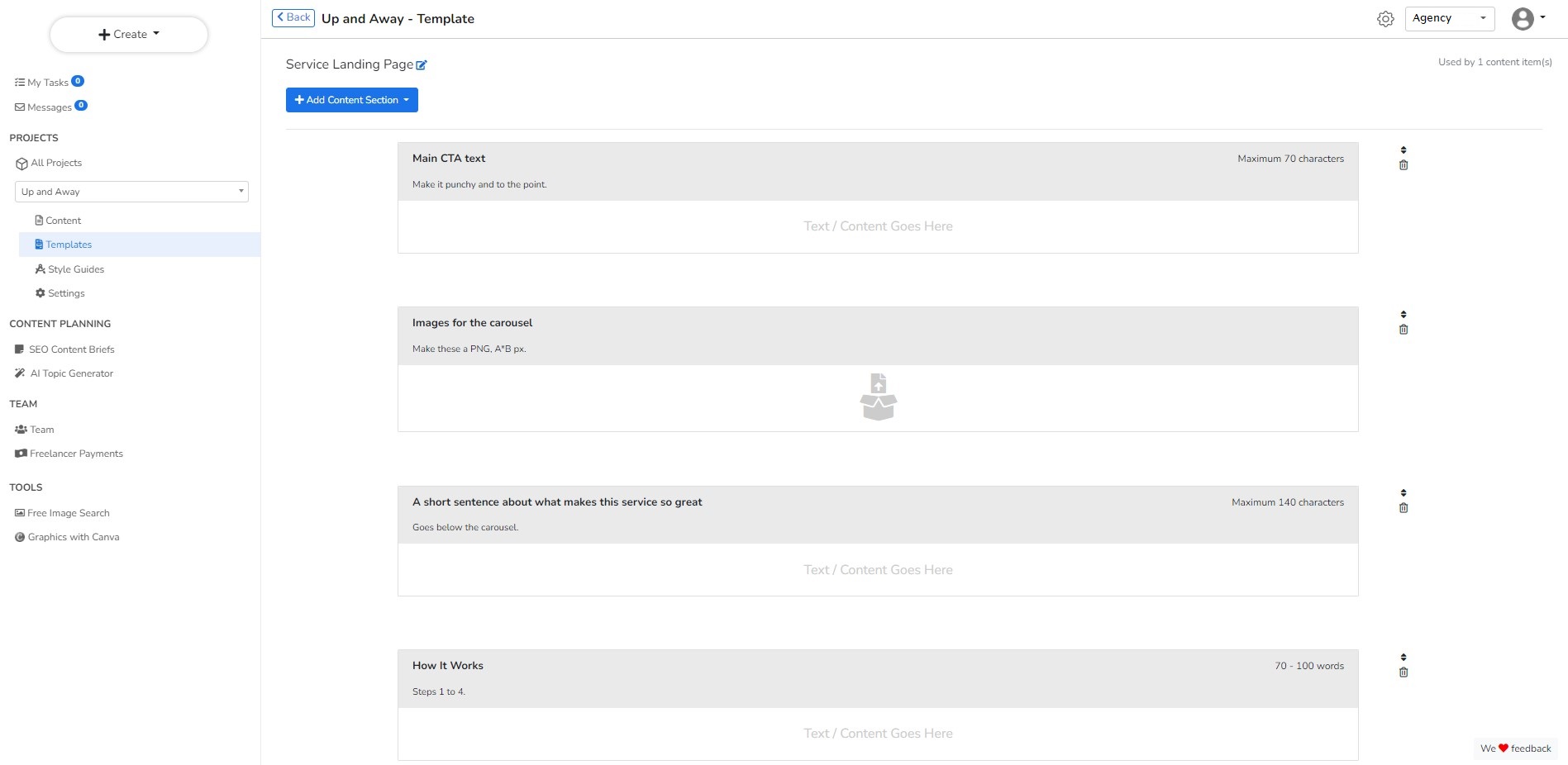 custom content templates
