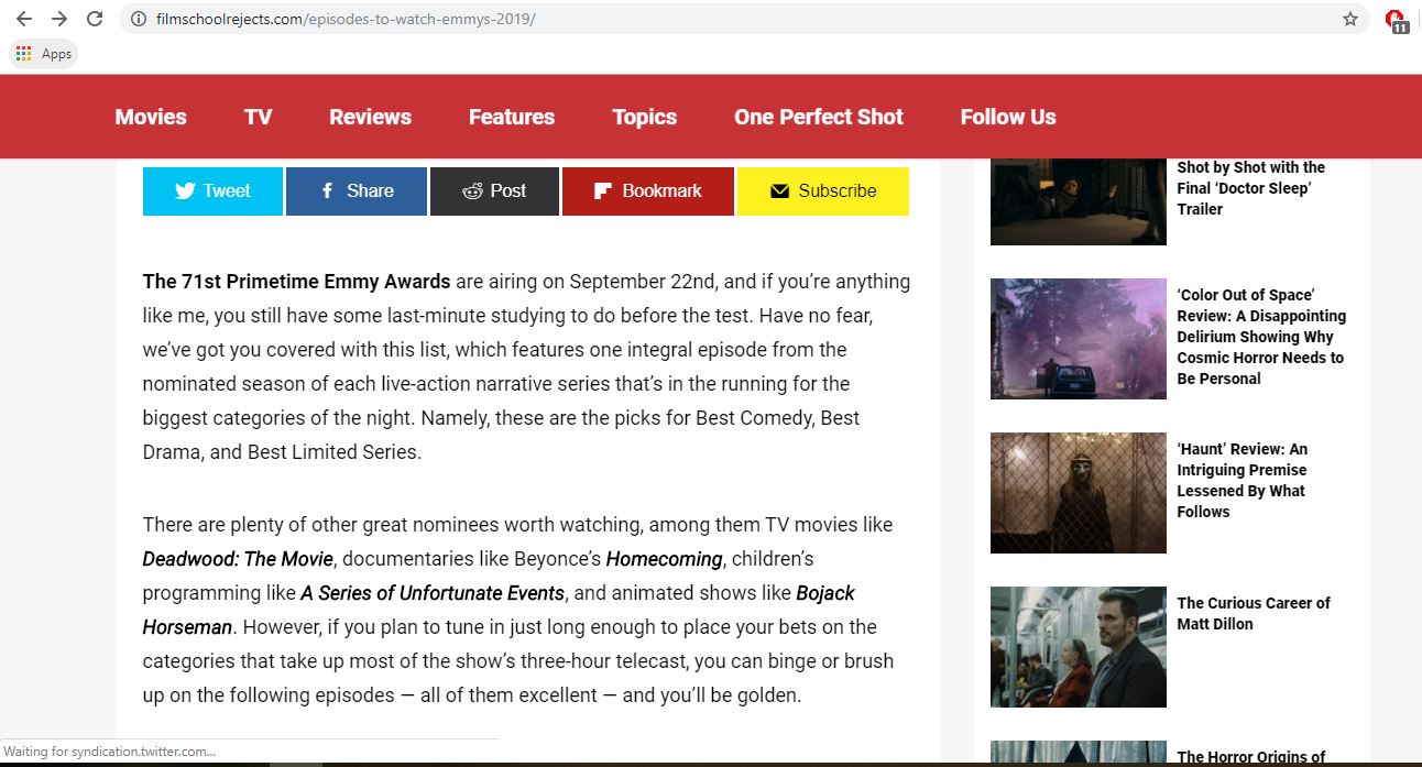 content format in an entertainment blog