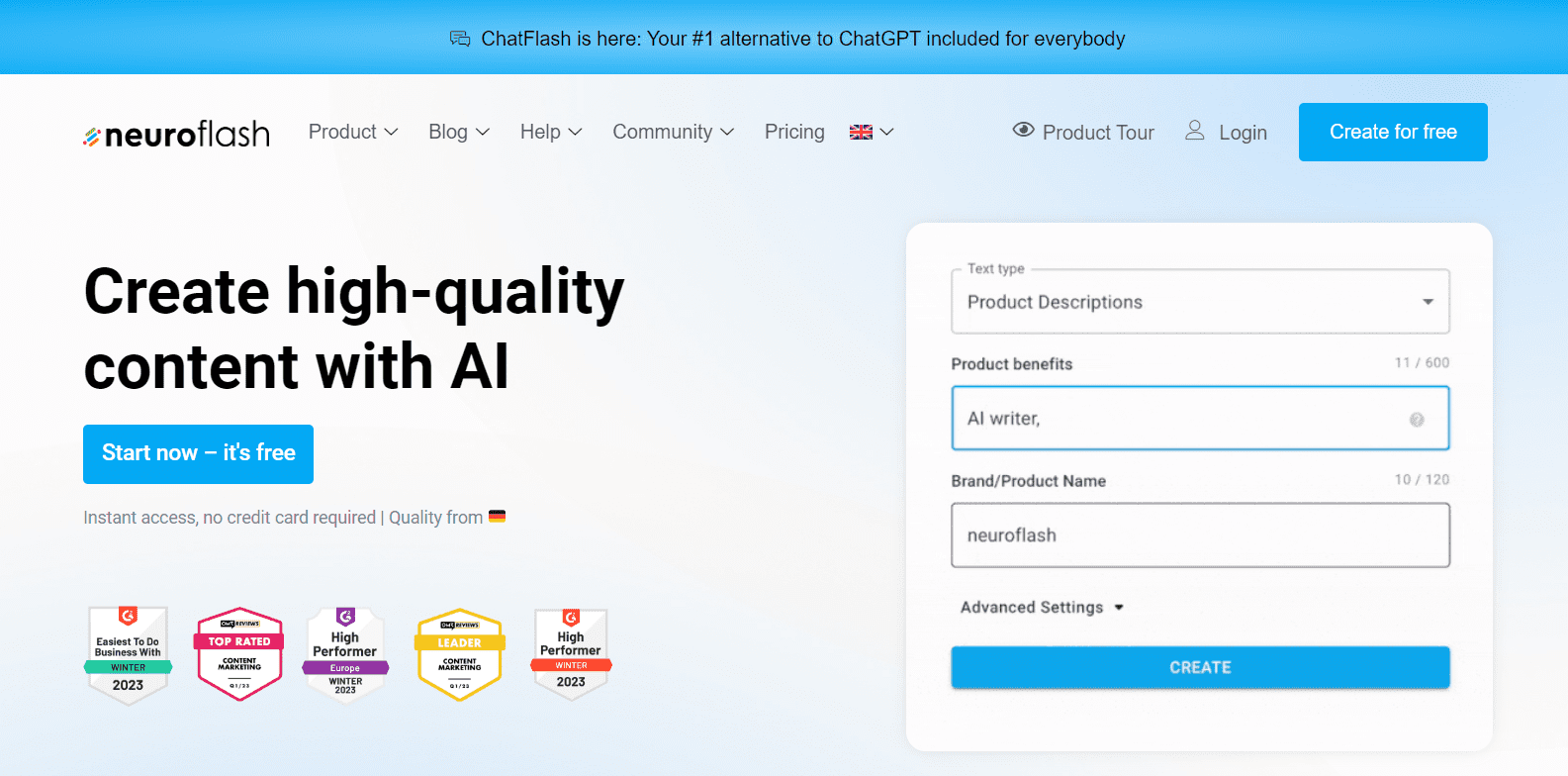 Jasper AI alternatives - Neuroflash