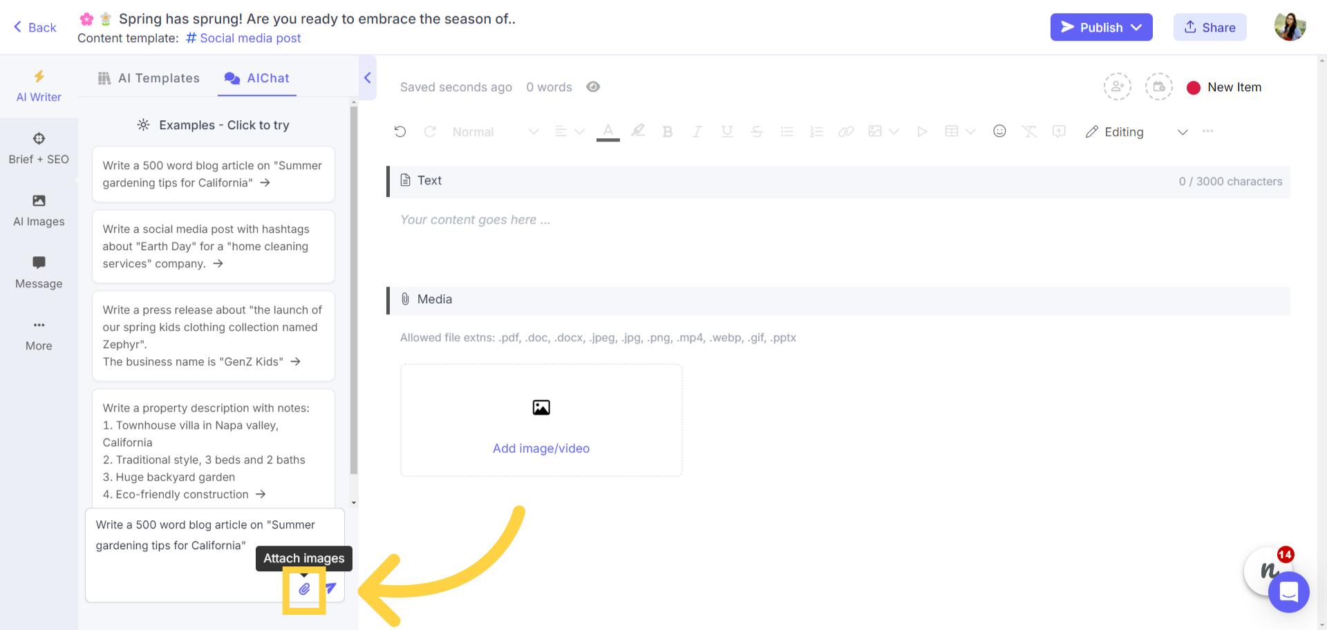 Add images in prompts