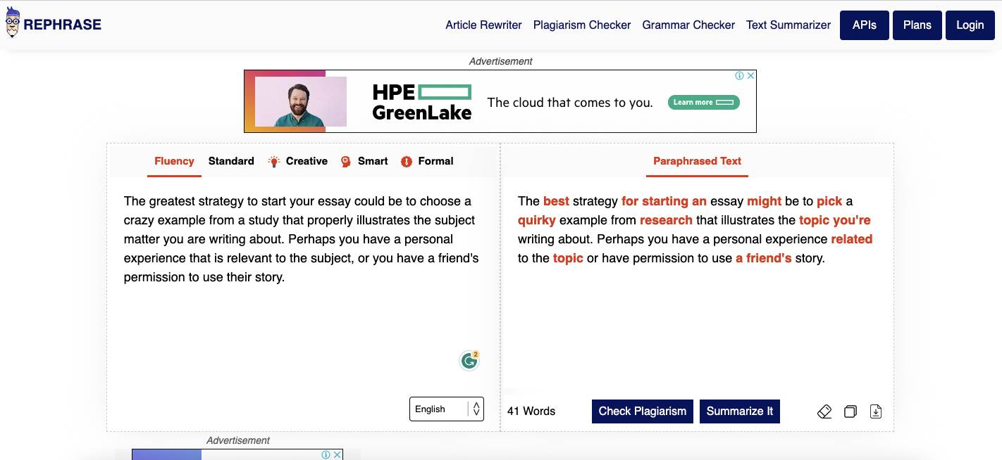 Rephrase AI rewriting tools