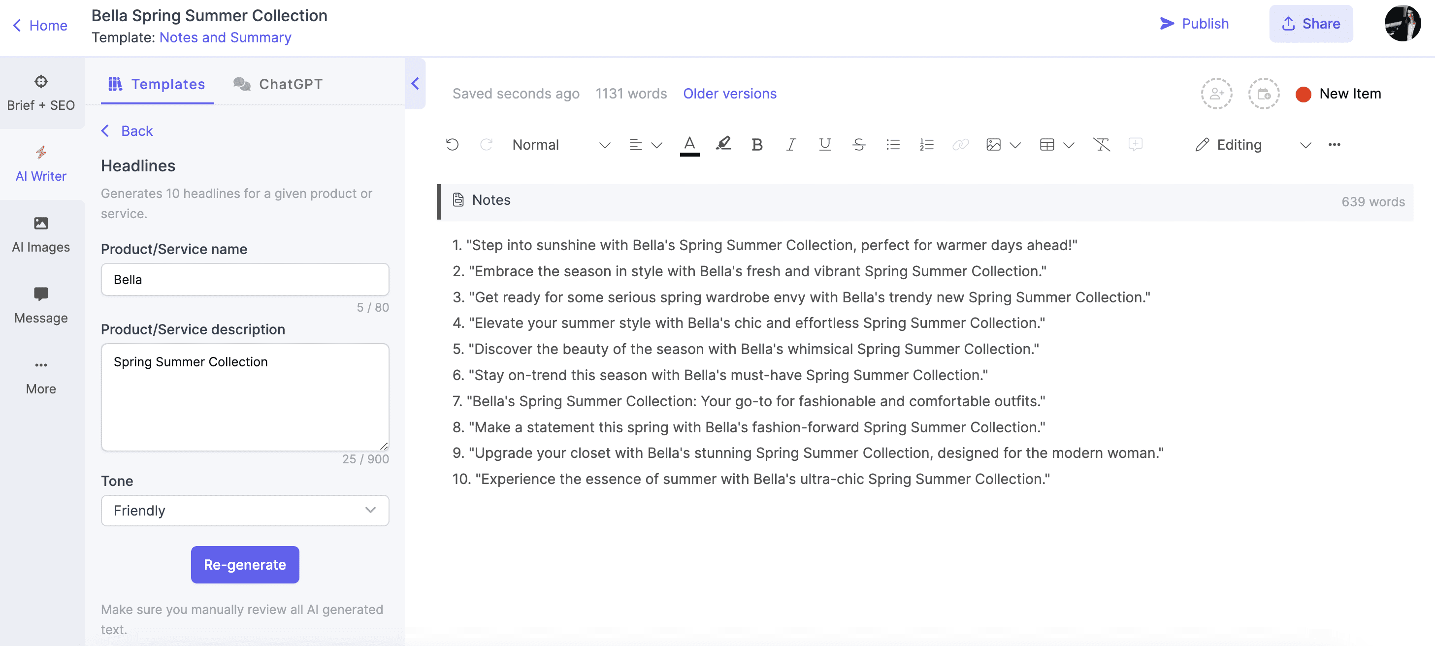 AI Press Release Generator for headlines on Narrato