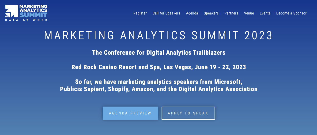 content marketing conferences: Marketing Analytics Summit