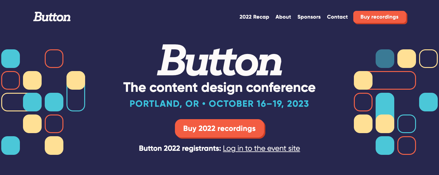 content marketing conferences: Button