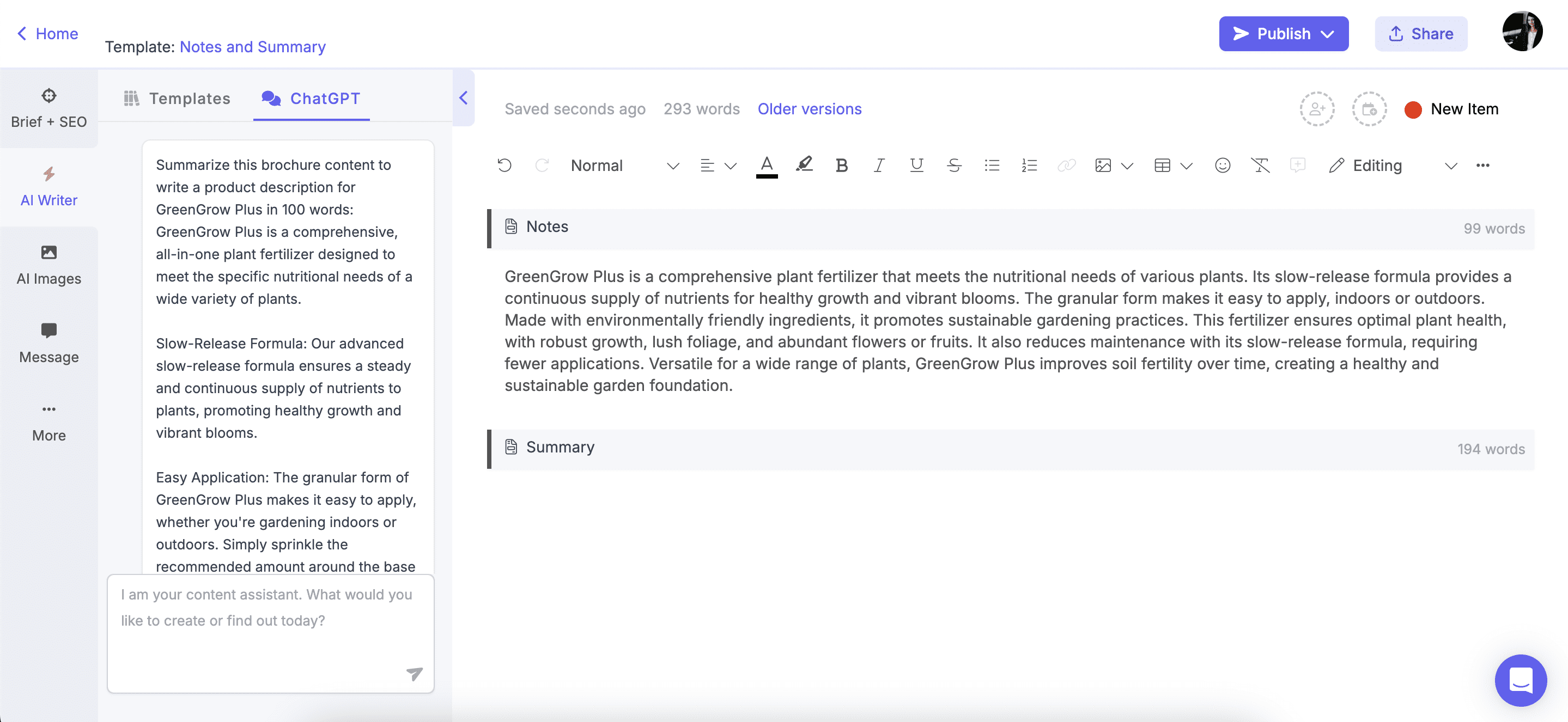 ChatGPT prompts for product descriptions