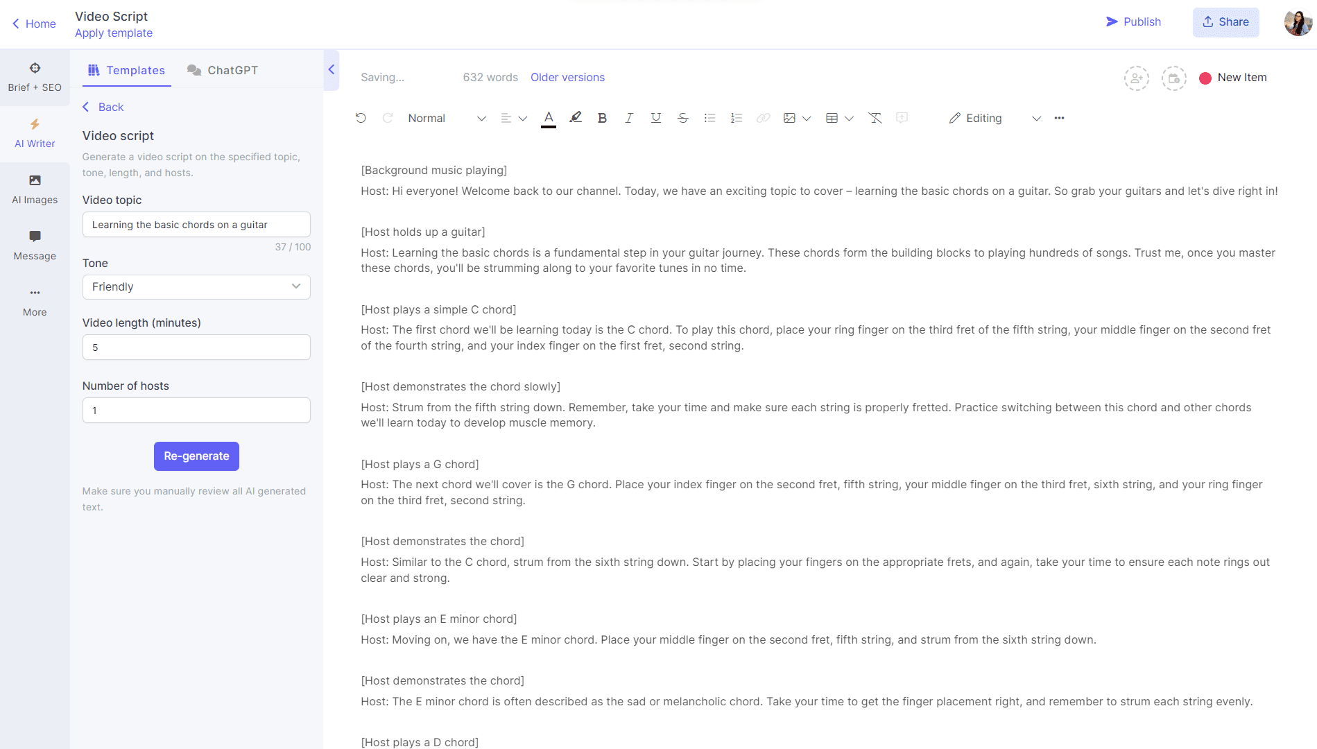 AI video script generator