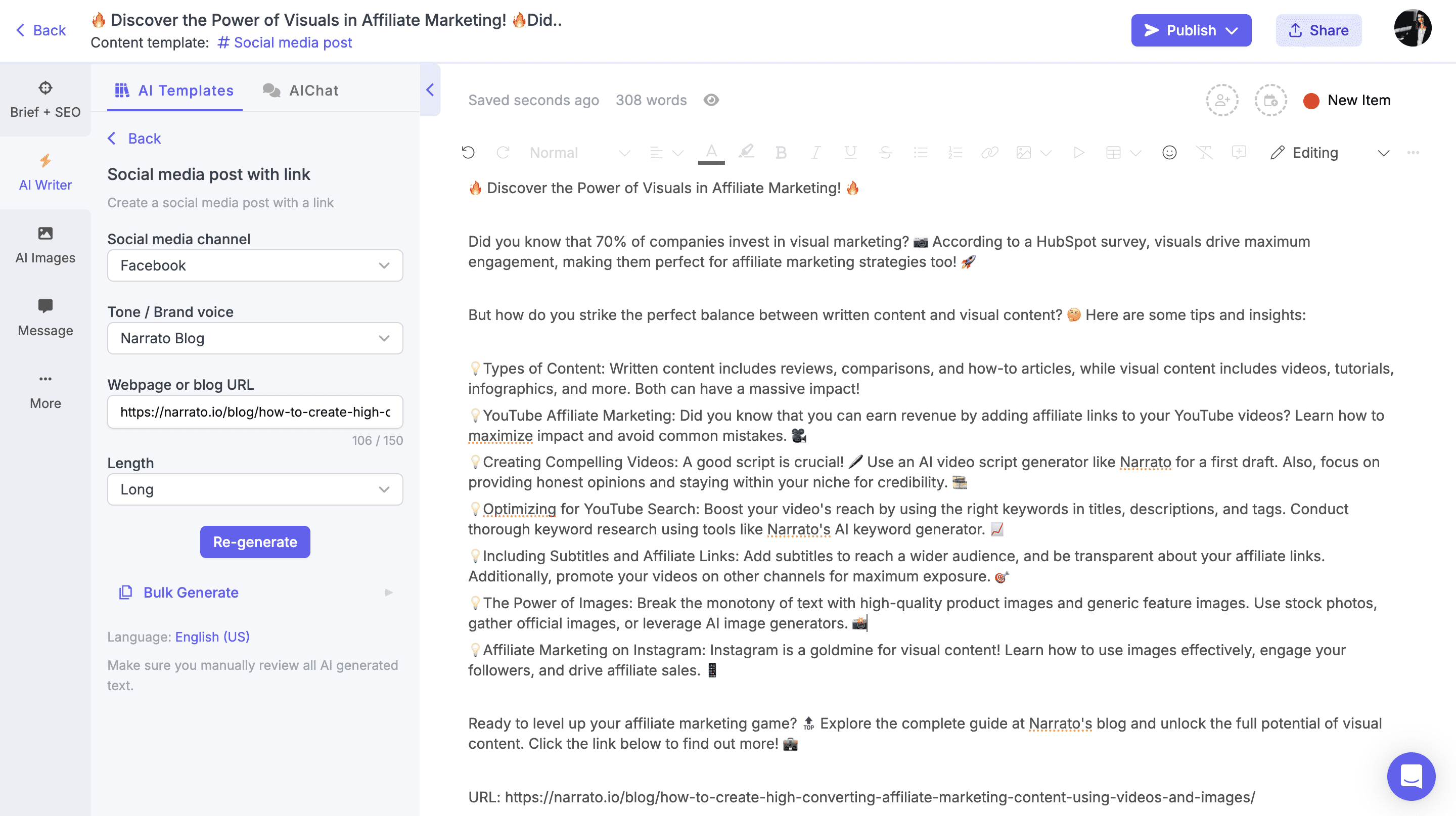 AI-generated Facebook post