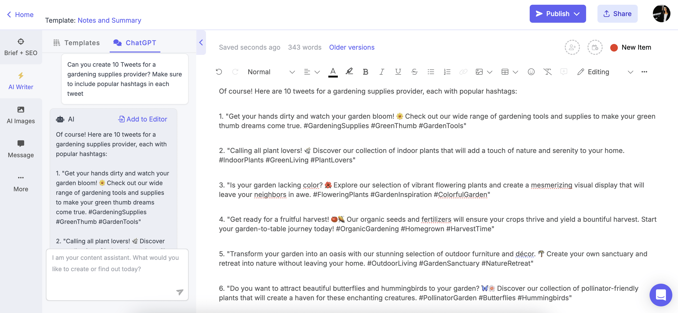 ChatGPT prompts for writing social media content