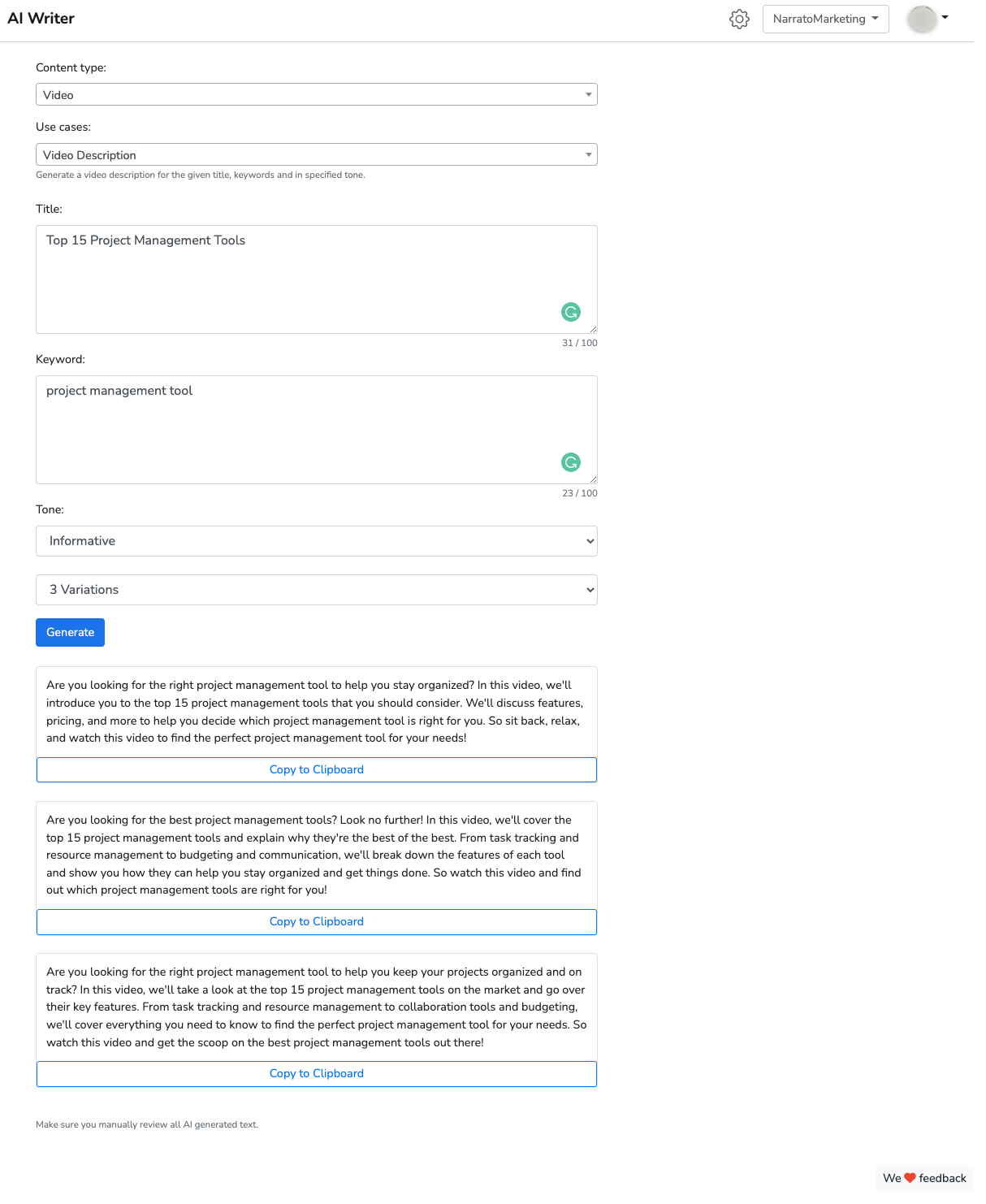 YouTube Affiliate Marketing: AI writer