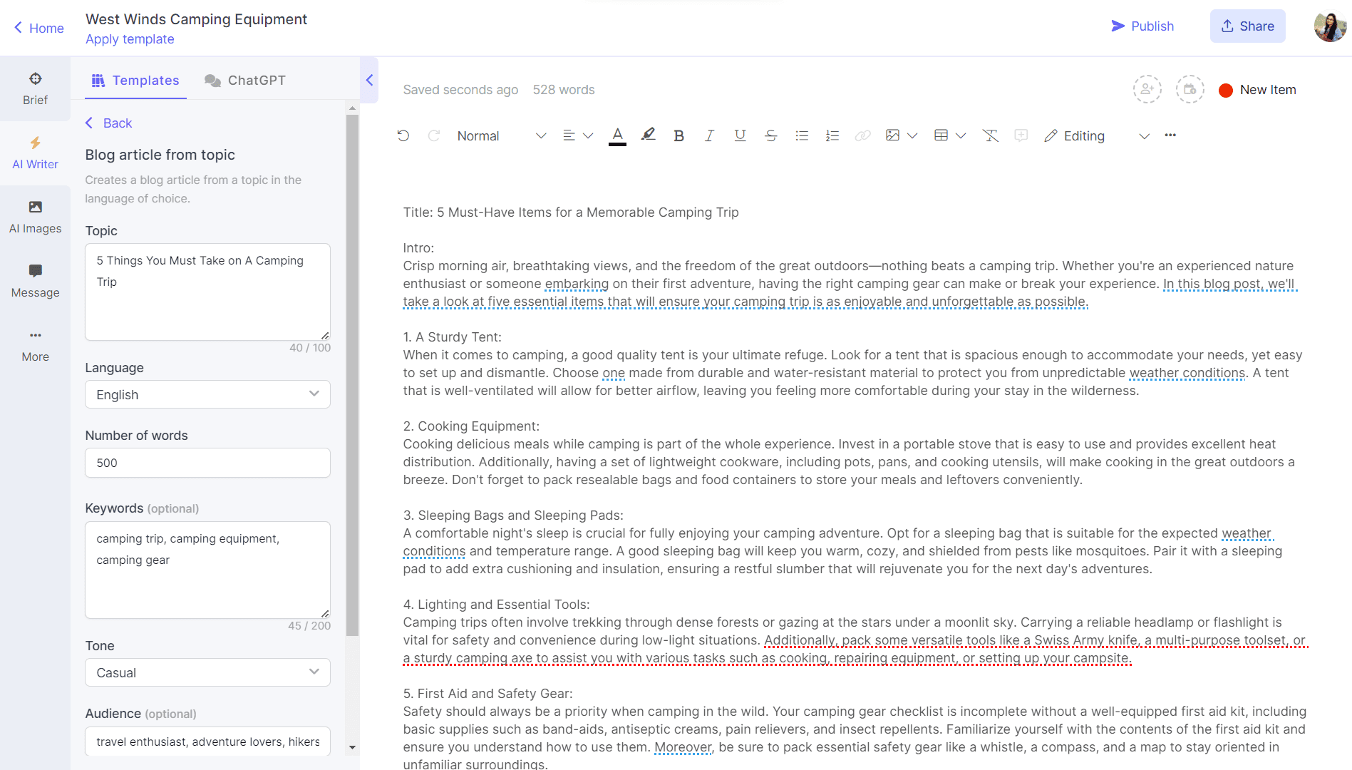 AI for eCommerce - AI blog writer on Narrato