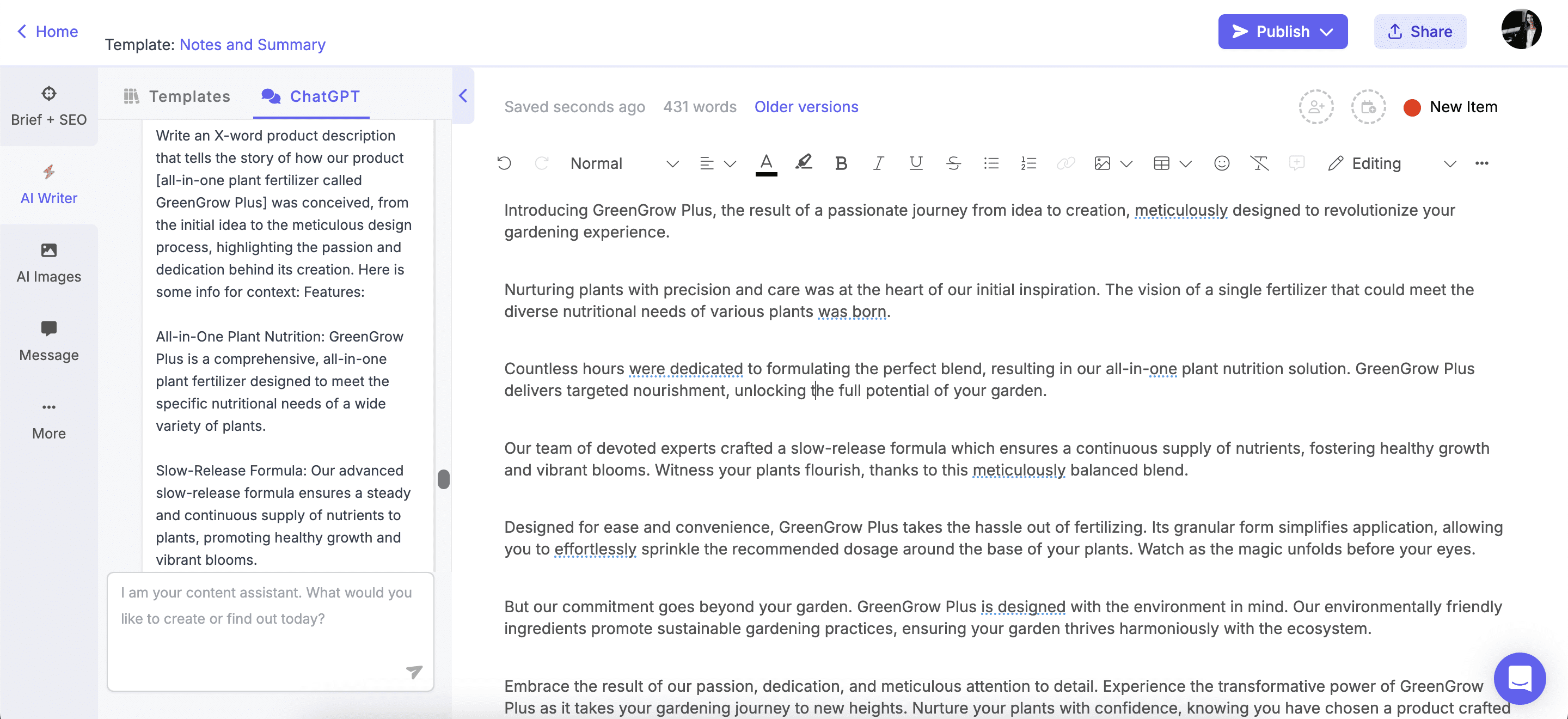 ChatGPT prompts for product descriptions with storytelling elements