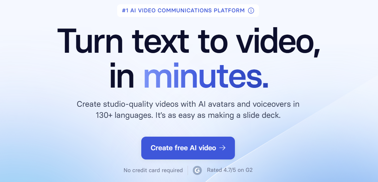 AI tool for social media marketing agencies - Synthesia 