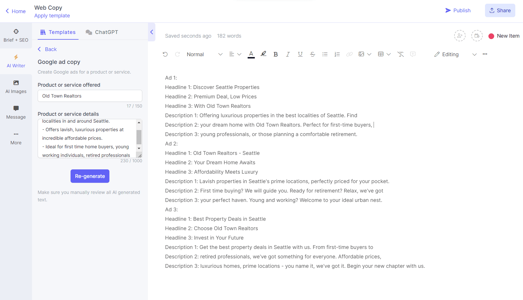 Ai text generator for ad copy