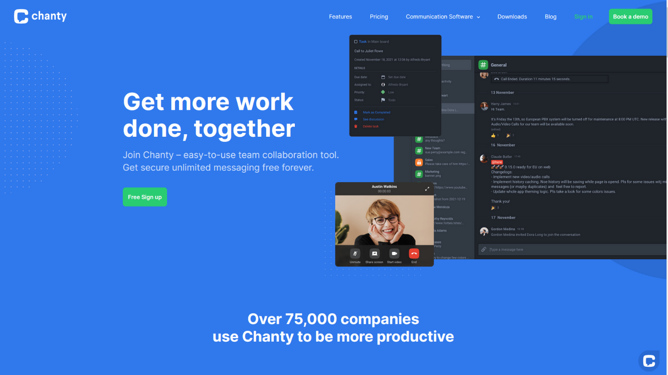 chanty homepage