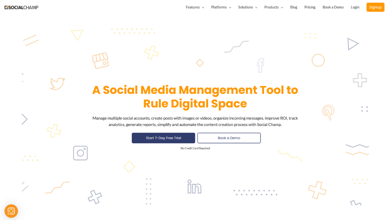 socialchamp homepage